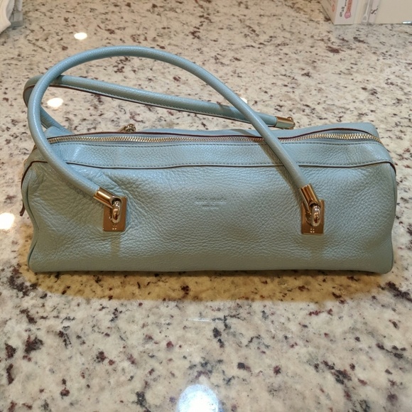 Kate Spade light blue pebbled leather barrel bag - Picture 1 of 6